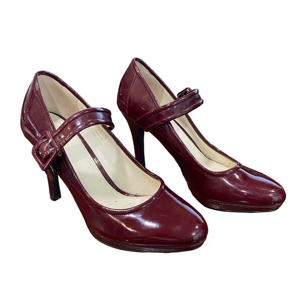 Calvin Klein Merlot Patent Leather Jocey Heels Sz 6M - Picture 6 of 12
